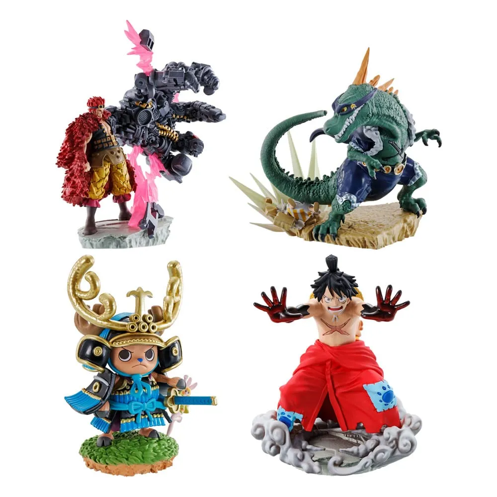 One Piece Petitrama PVC Mini Statue Logbox Re Birth Wanokuni Vol. 2 Set 9 cm - Caixa Inteira (4 Unidades)